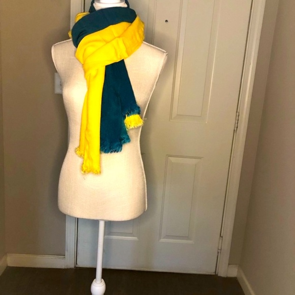 Yellow and Green Women's Scarf